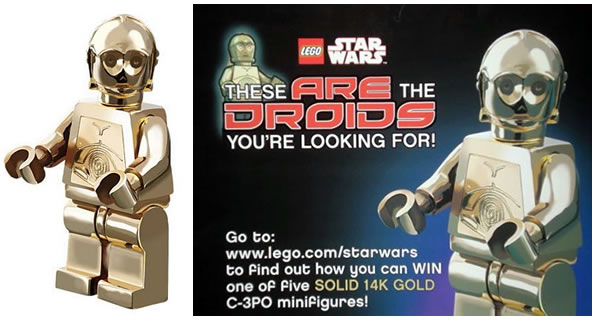Massivt guld C-3PO 14 karat [Solid guld C-3PO]