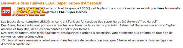 Fáilte go saol na Super Heroes LEGO ó Amazon.com