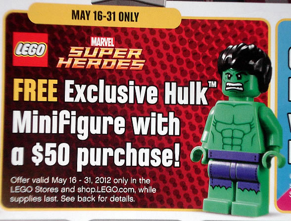 LEGO Super Heroes - Free Exclusive Hulk Minifig - May 16-31 2012