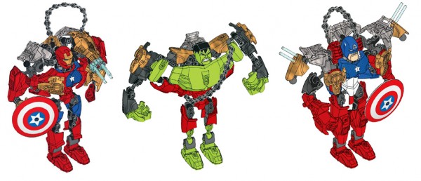 LEGO Super Heroes Marvel - 4529 Iron Man, 4530 Hulk & 4597 Captain America Combi Models