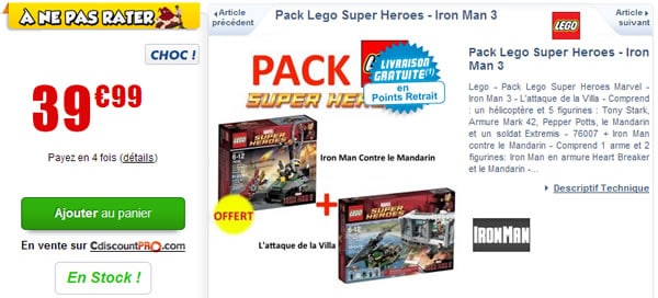 Pack LEGO Iron Man 3