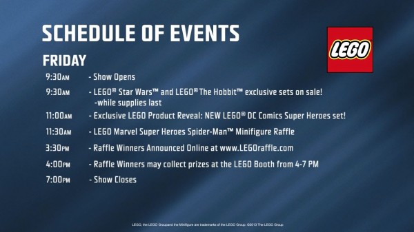 LEGO Schedule of events LEGO Schedule of events
