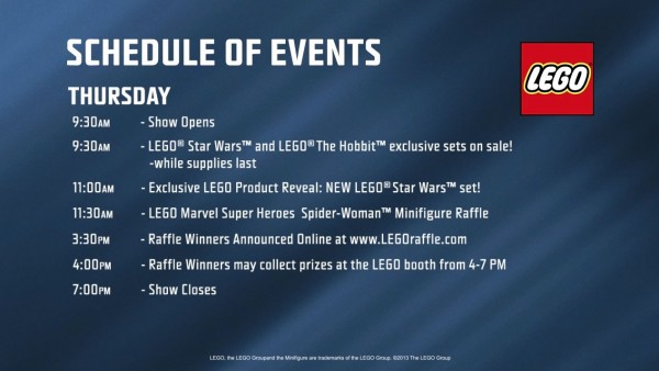 LEGO Schedule of events LEGO Schedule of events