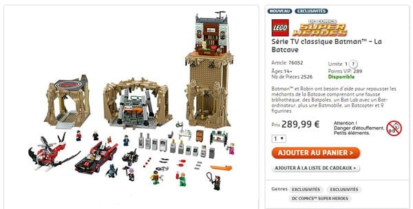 76052 Batman Classic TV Series - Batcave (289.99 €) 76052 Batman Classic TV Series - Batcave (289.99 €)