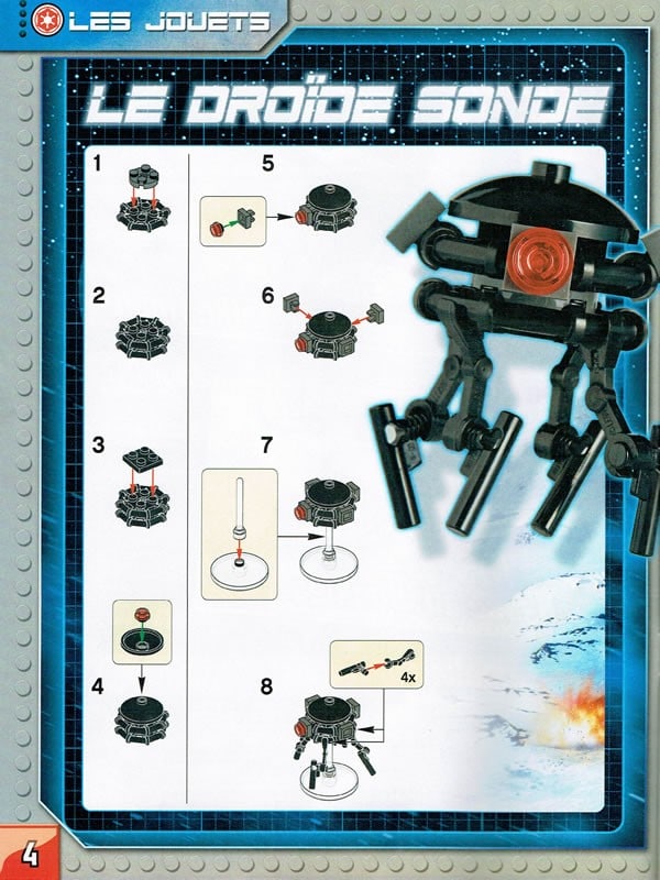 lego star wars magazine avril instructions probe droid
