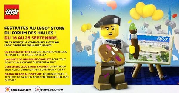 undangan lego grand opening store les halles paris 2016 cover