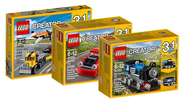 LEGO Creator - 31054 Blue Express + 31055 Pembalap Merah + 31060 Airshow Aces