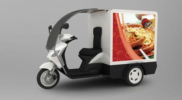 pizza delivery motorbike