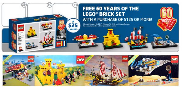 En janvier 2018 : set 40290 60 Years of the LEGO Brick offert En janvier 2018 : set 40290 60 Years of the LEGO Brick offert