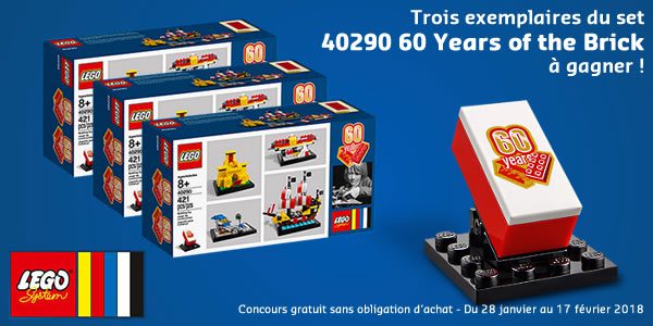 Concours : des sets LEGO 40290 60 Years of the Brick à gagner ! Concours : des sets LEGO 40290 60 Years of the Brick à gagner !