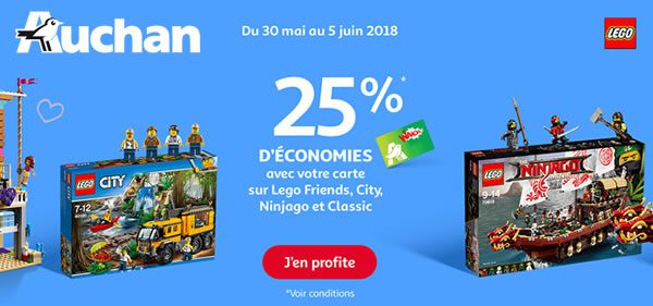 Auchan : 25% d'économies sur une sélection de produits LEGO