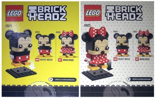 LEGO BrickHeadz 41624 Mickey Mouse & 41625 Minnie Mouse LEGO BrickHeadz 41624 Mickey Mouse & 41625 Minnie Mouse