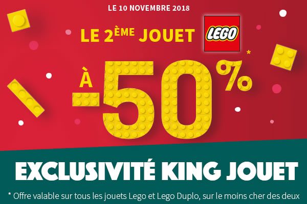 Chez King Jouet : -50% sur le 2ème produit LEGO acheté