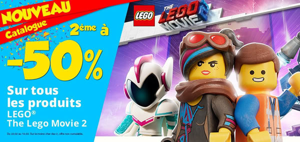 Chez Maxi Toys : -50% sur le 2ème produit The LEGO Movie 2 Chez Maxi Toys : -50% sur le 2ème produit The LEGO Movie 2