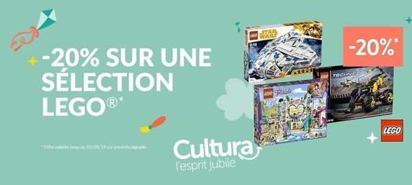 Chez Cultura : Produits LEGO offerts et réduction de 20% sur certaines références Chez Cultura : Produits LEGO offerts et réduction de 20% sur certaines références