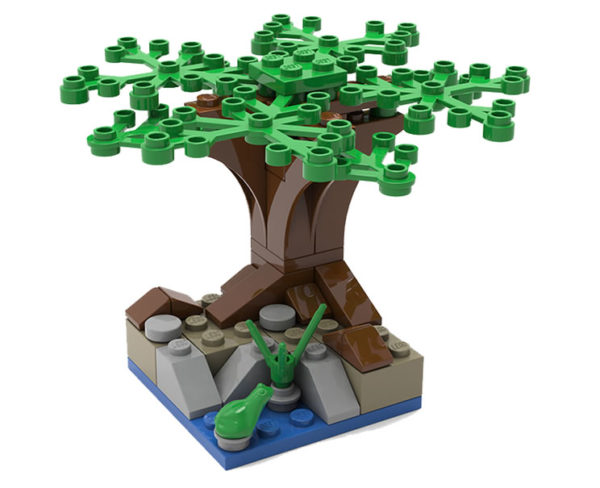 Lego tekee ja ottaa puun
