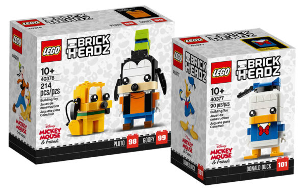 LEGO BrickHeadz 40377 Donald Duck et 40378 Pluto & Goofy