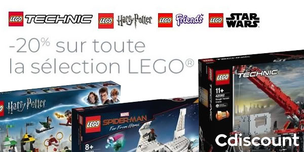 Chez Cdiscount : 20% de réduction immédiate sur une sélection de sets LEGO Chez Cdiscount : 20% de réduction immédiate sur une sélection de sets LEGO