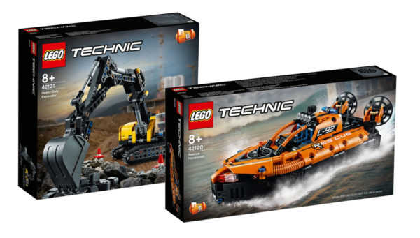 LEGO Technic 42120 Rescue Hovercraft & 42121 Heavy-Duty Excavator