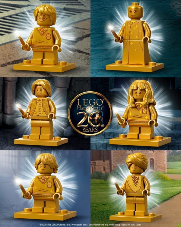 harry potter lego 20 anniversary 2021 golden minifigures