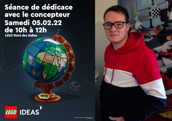 LEGO Ideas 21332 The Globe: ხელმოწერის სესია გიომ რუსელთან 5 წლის 2022 თებერვალს