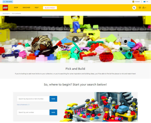Lancio di Pick and Build sul LEGO Shop: il servizio Bricks & Pieces scomparirà definitivamente a febbraio