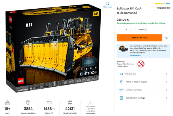 42131 lego technic bulldozer d11 cat drop price