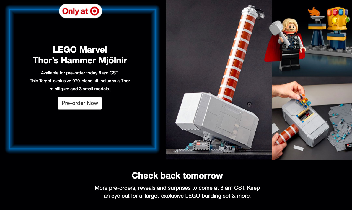 New LEGO Marvel 2022 exclusively at Target 76209 Thor's