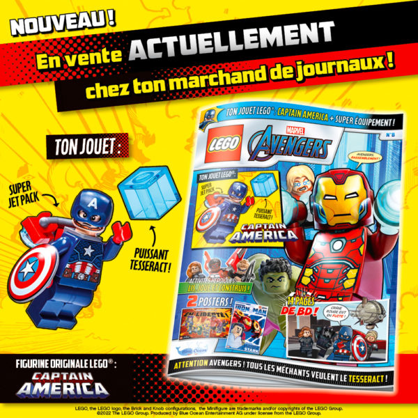 Revista lego Marvel Avengers aprilie 2022 căpitanul America