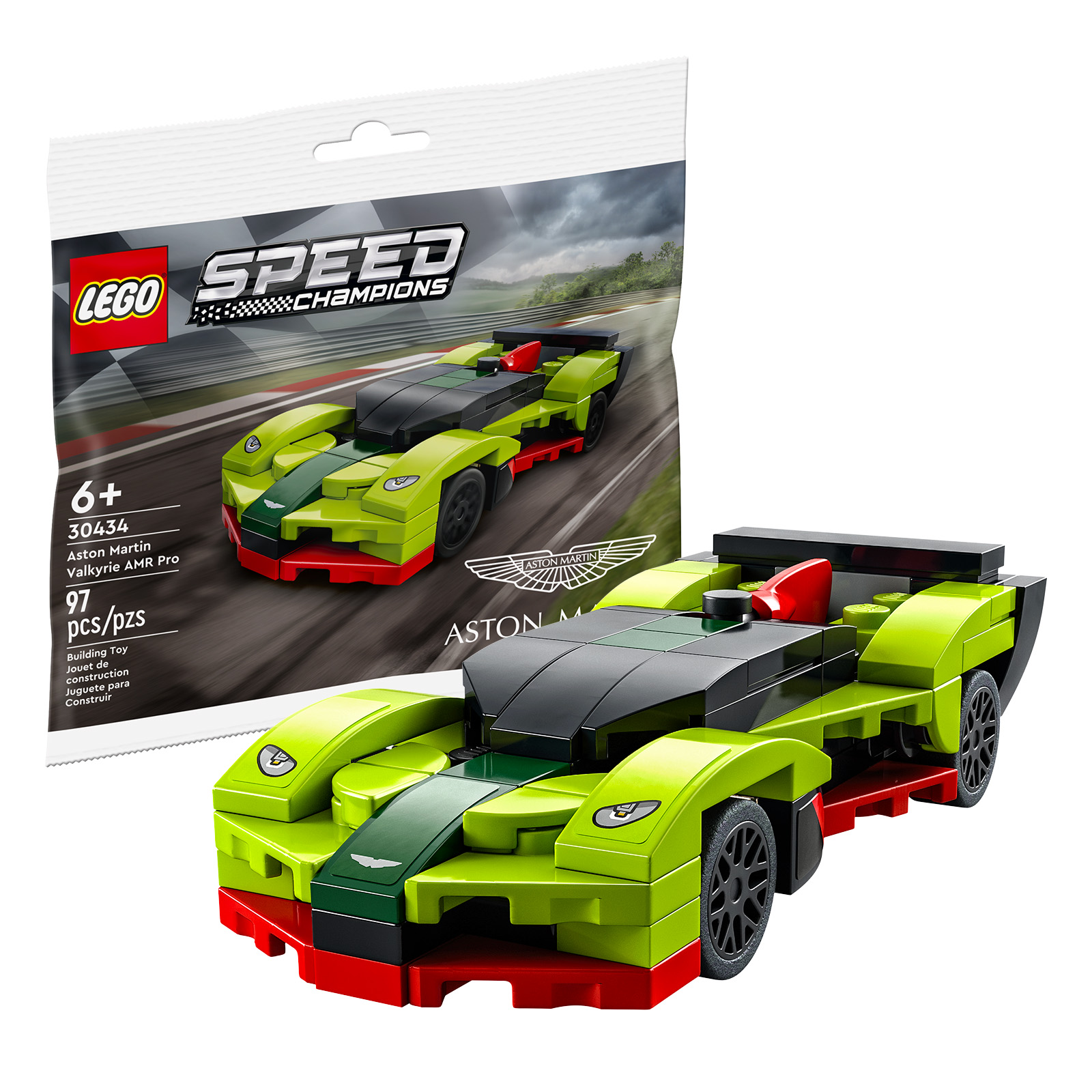 Ar y Siop LEGO: mae'r Pencampwyr Cyflymder LEGO 30434 Aston Martin Valkyrie AMR Pro polybag am ddim gyda phryniannau dros € 40
