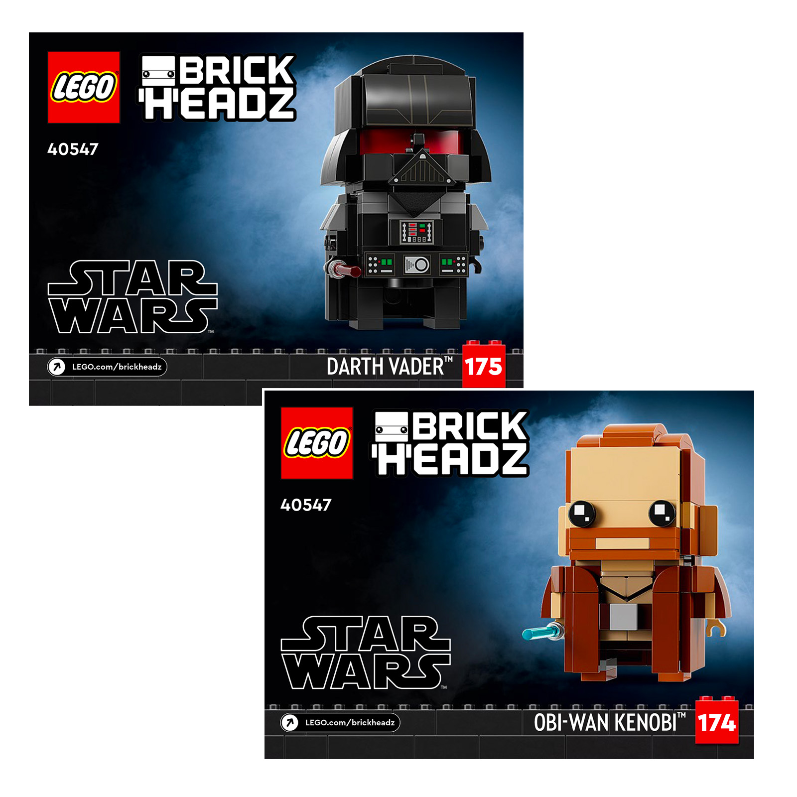 LEGO Star Wars BrickHeadz 40547 Obi-Wan Kenobi a Darth Vader: Delweddau Cyntaf