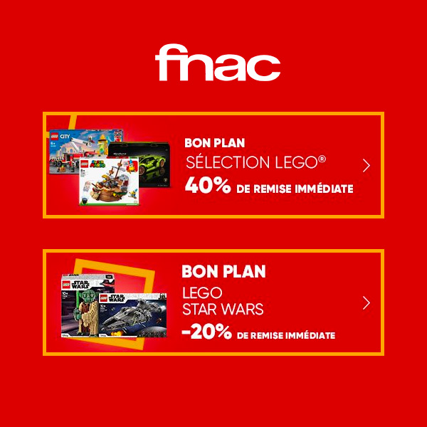 Sur FNAC.com : jusqu'à 40% de réduction immédiate sur une sélection de sets LEGO