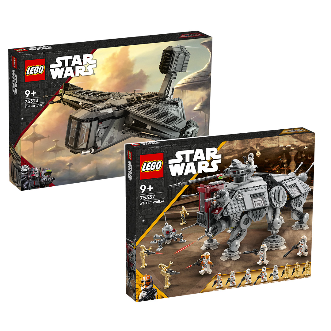LEGO CON 2022: Leagann LEGO Star Wars 75323 The Justifier agus 75337 AT-TE Walker le fios