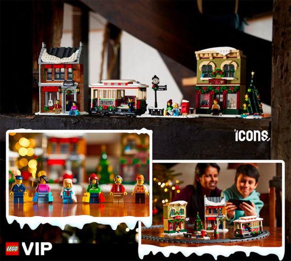 10308 lego iconen winter dorp vakantie hoofdstraat vip lancering