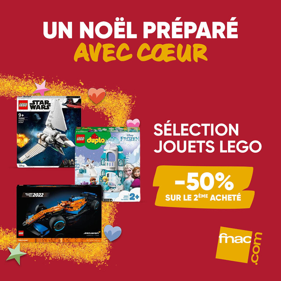 On FNAC.com: 50% immediate reduction on the 2nd LEGO set purchased