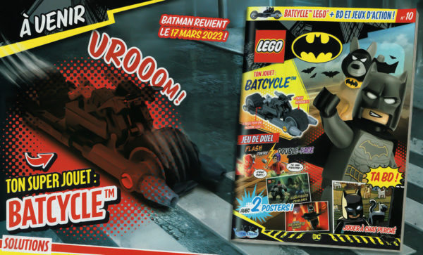 Лего dc стрипови списание Бетмен, март 2023 година, batcycle 2