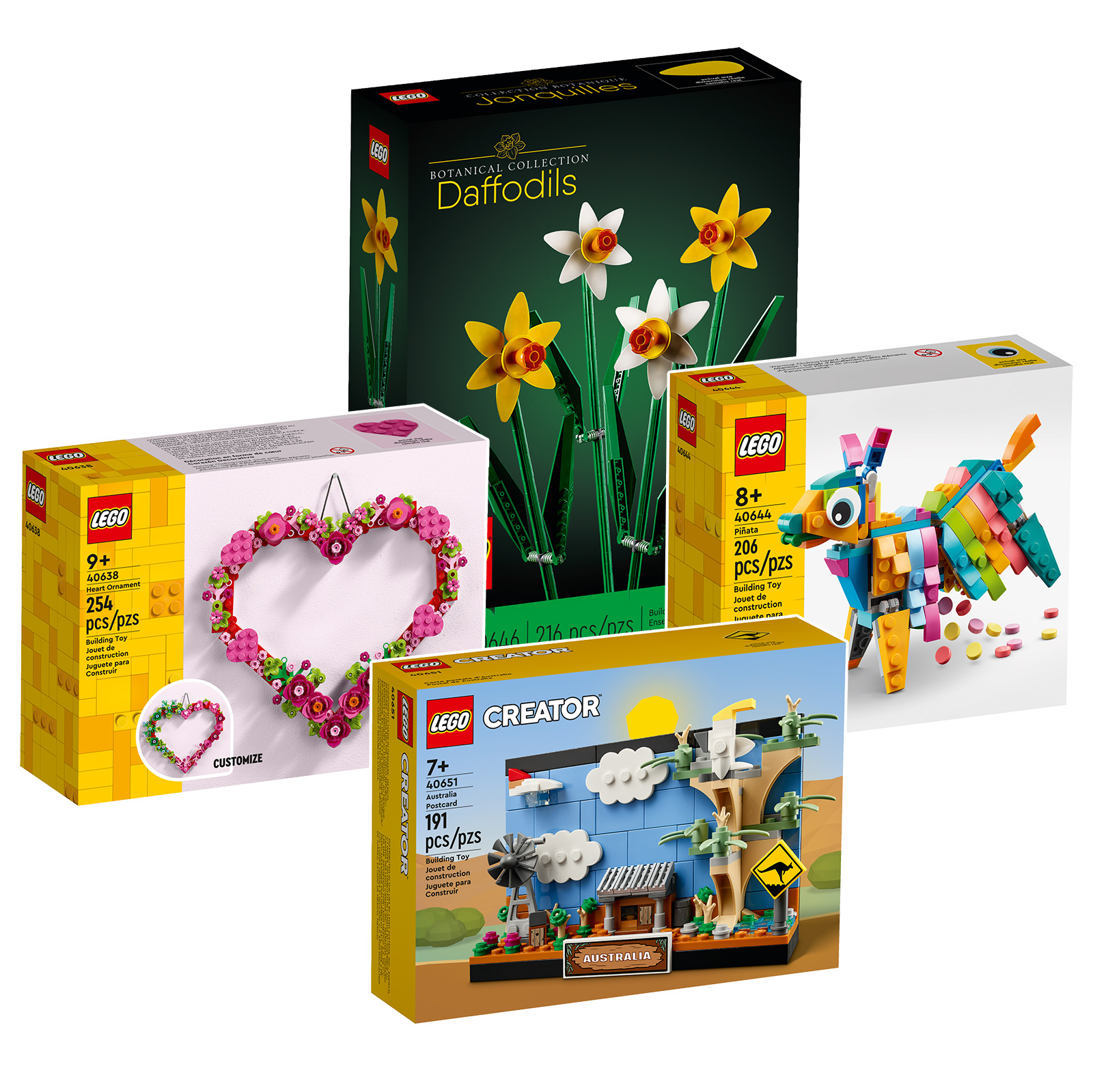 New in LEGO 2023: A postcard, daffodils, decoration and a piñata