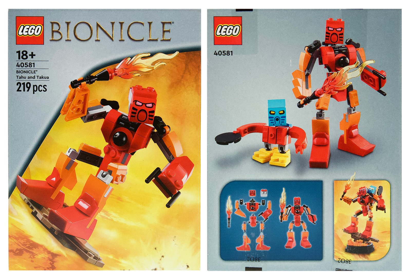 LEGO 40581 BIONICLE Tahu և Takua. հավաքածուի առաջին պատկերները հասանելի են 27 թվականի հունվարի 2023-ից LEGO-ում