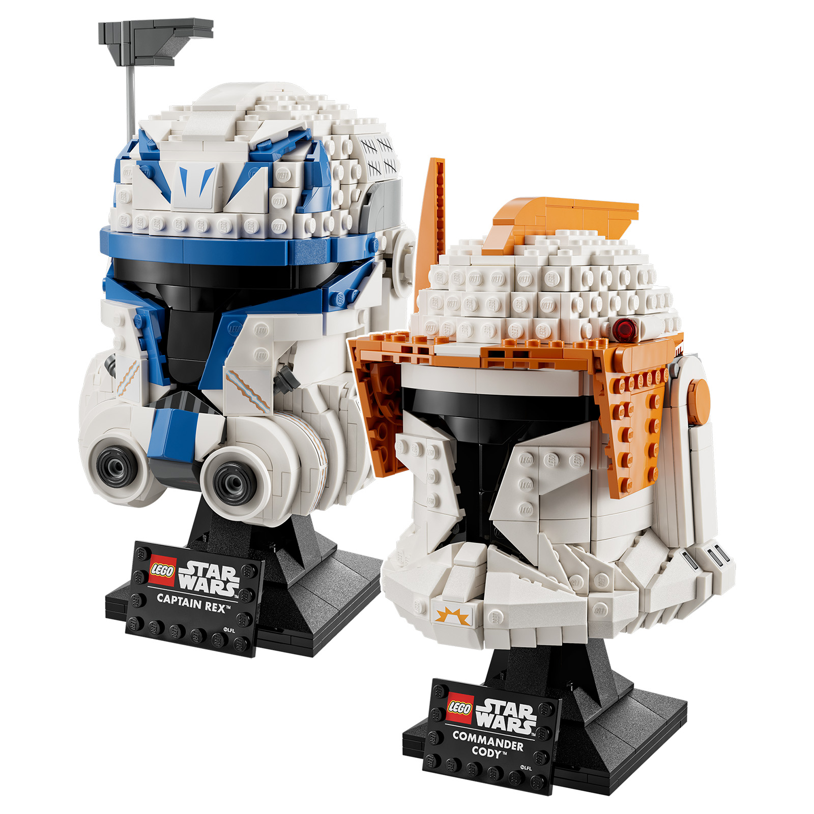 Neue LEGO Star Wars 2023 Helme: 75349 Captain Rex und 75350 Clone Commander Cody