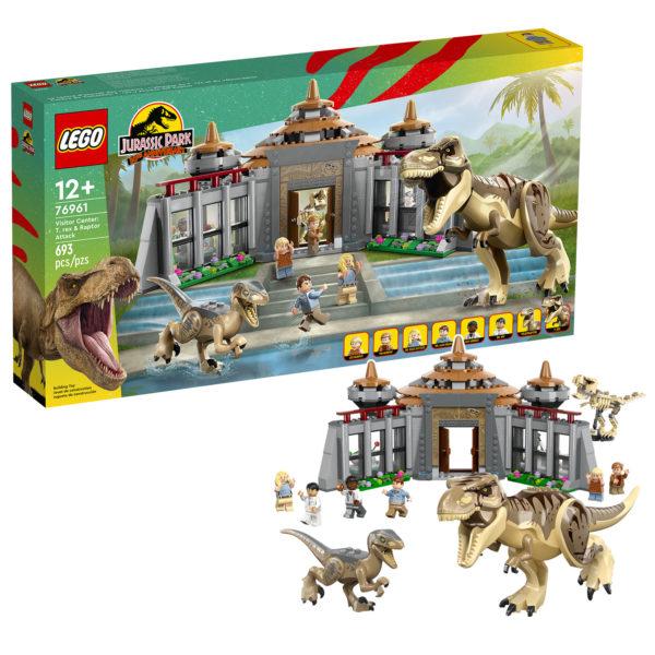 76961 Lego Jurassic Park center za obiskovalce trex raptor napad