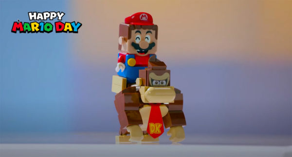 Лего Супер Марио тула изградена магаре Конг фигура