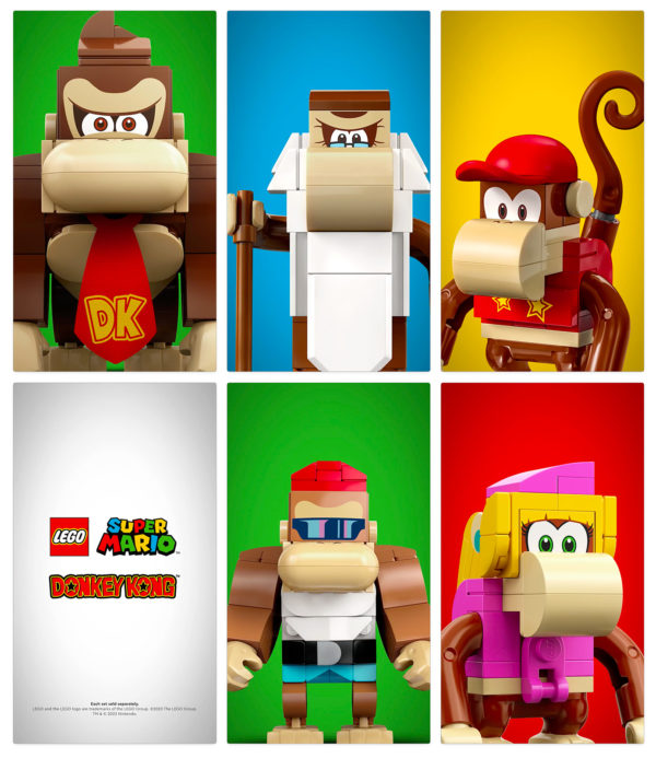 Следни се ликовите од лего супер марио магаре Конг