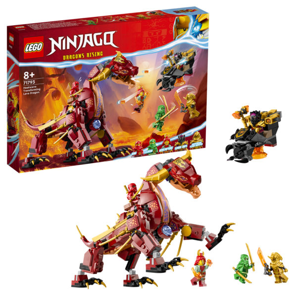 71793 Lego ninjago e valës së nxehtësisë që transformon dragoin e llavës