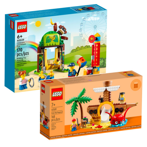 În magazinul LEGO: seturile 40589 Locul de joacă pentru nava pirat și Parcul de distracții pentru copii 40529 sunt gratuite