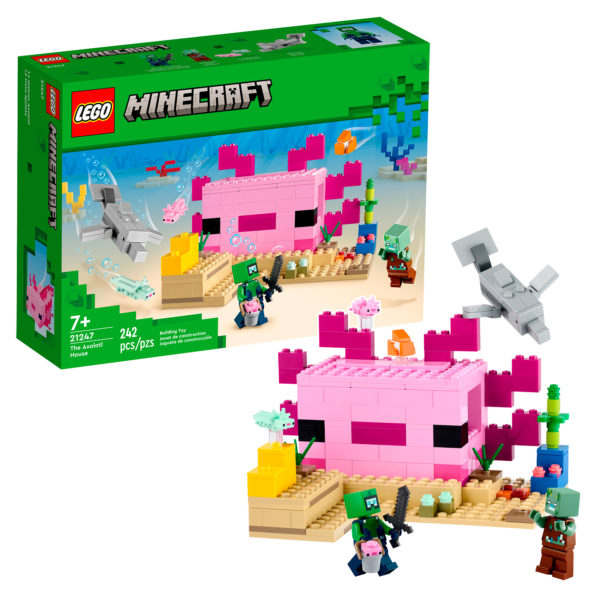21247 lego minecraft axolotl къща