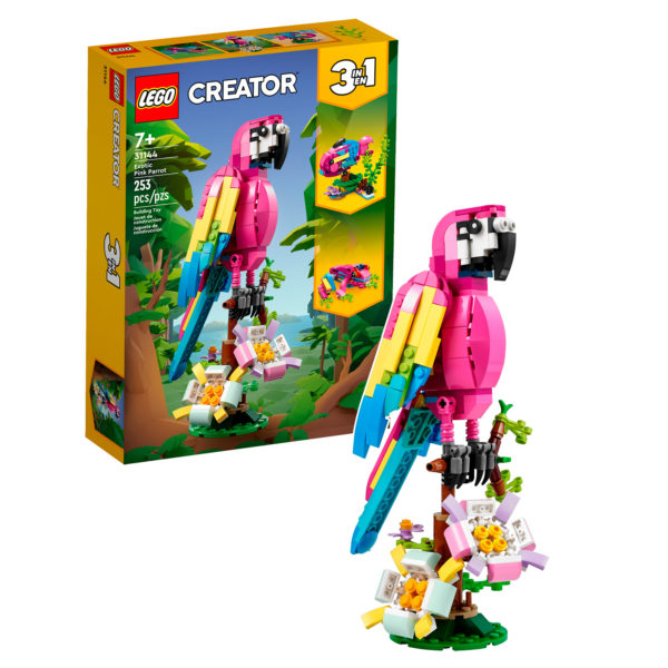 ახალი LEGO Creator 3in1 2023: 31144 ეგზოტიკური ვარდისფერი თუთიყუში