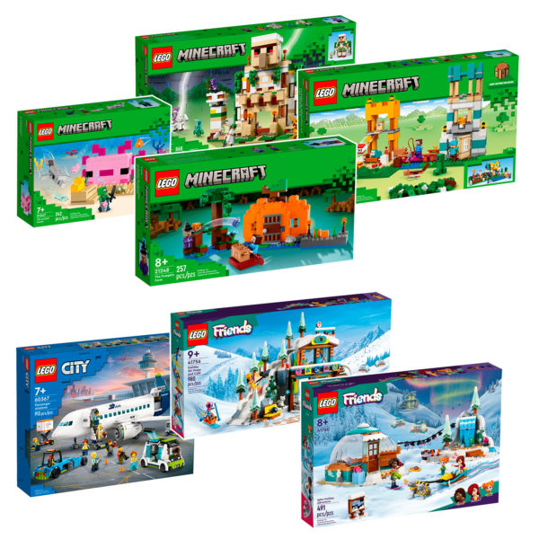 ახალი LEGO Minecraft, CITY, მეგობრები 2023: კომპლექტები ონლაინ მაღაზიაშია