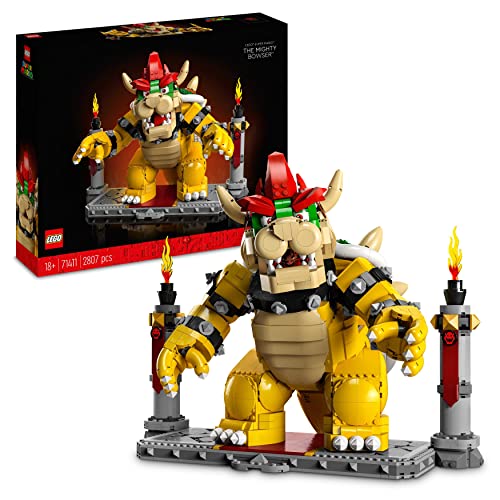 LEGO 71411 Super Mario The Mighty Bowser Buildable Minifigure 3D Model Collectible Building Kit Combine Starter Pack Kids Gift - Multicolor