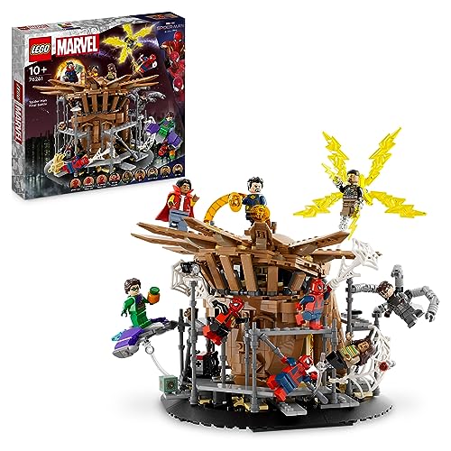 Brwydr Derfynol LEGO 76261 Marvel Spider-Man, Ail-greu'r olygfa o Spider-Man: No Way Home gyda 3 Peter Parkers, Green Goblin, Electro, Ned, Dr. Strange a MJ Minifigures, Collectible Toy