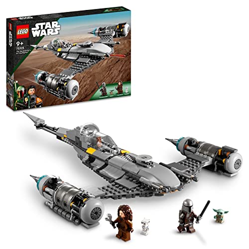 LEGO 75325 Star Wars Mandalorialainen N-1-hävittäjä Boba Fetin kirja: Avaruusseikkailu Baby Yoda -minihahmojen kanssa, droidi, rakennuslelu lapsille, pojille ja tytöille lahja